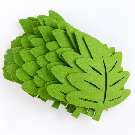 Adhesive -based felt decor, set 20 pcs., Size 1 pc. - 14.5 × 16 cm, green color-1