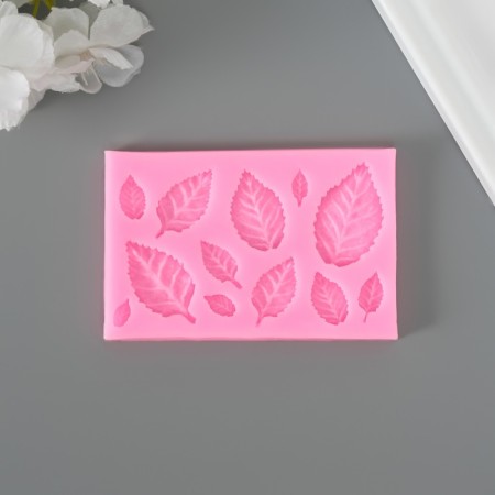 Mold Silicon "Birch leaves" 12 objects 0.7x9.7x6.4 cm