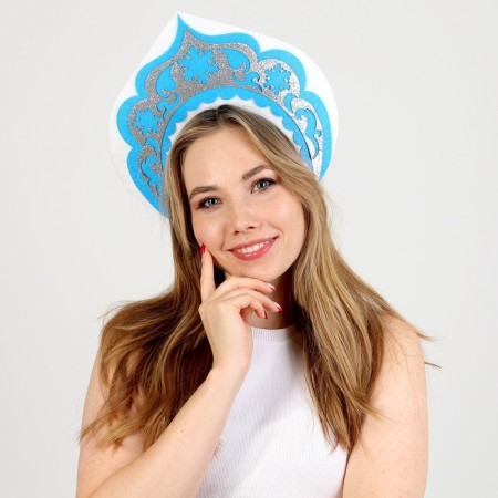 Carnival kokoshnik "Snow Maiden" from felt-2