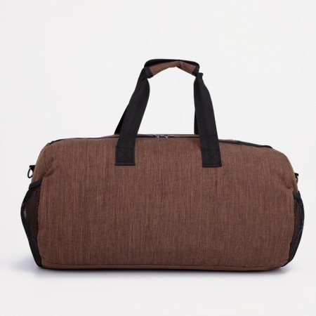 Sports bag with lightning, 3 outer pockets, long belt, black/brown color-1