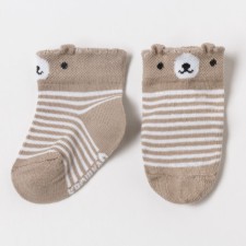 Socks crumb I am a “bear”, beige color, 10-12 cm