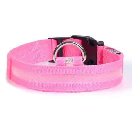 Collar with backlight size M, Osh 40-48 x 2.5 cm, 3 glow modes Pink-4