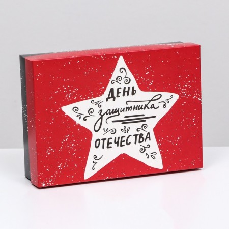 Gift box "White Star, Defender of the Fatherland Day", Red-Black, 21 x 15 x 5.7 cm