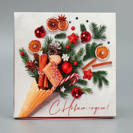 Folding box “Happy New Year!”, 14 x 14 x 3.5 cm, new year-3