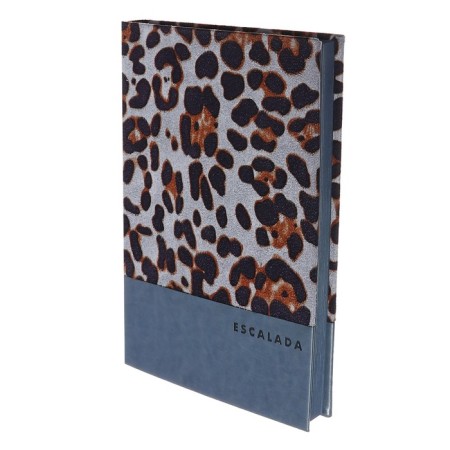 Delicidal Air A5, 160 sheets of Escalada, solid binding, artificial leather "Leopard", "Maras", pancake embossing, white offset 70 g/m2, gray-1