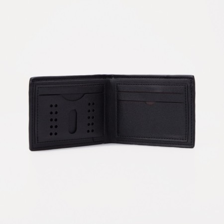 Male purse without fastening, for bills, for cards, black color-2