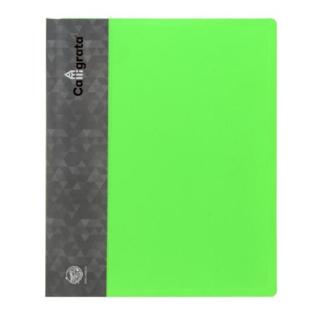Folder on 4 rings A4, Calligrata, 40 mm, 700 μm, inner pocket, pocket for a spine, salad