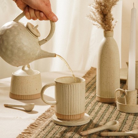 Teapot of ceramic ceramic SL Home "Vento", 650 ml, 15 × 12 × 16.5 cm, beige color-9