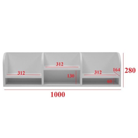 Table Organizer Table Leo 5, 1000x180x280, white-1