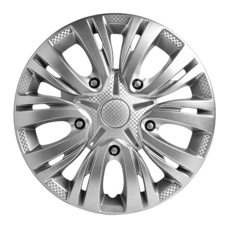 Wheel caps 13 "Lyon", silver, carbon, 2 pcs Airline AWCC-13-01-1