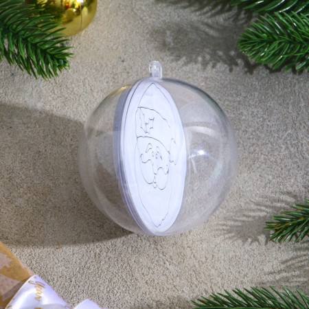 Christmas tree decoration for coloring "Santa Claus" Size: 8 cm; 2 pcs., Brush-3
