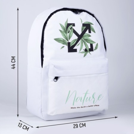 Backpack School Youth Nature, 29x13x44, Lightning Department, N/Pocket, White-1