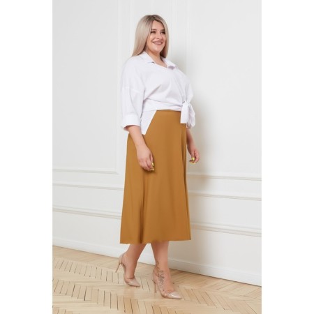 Female skirt, size 52, light brown color-3