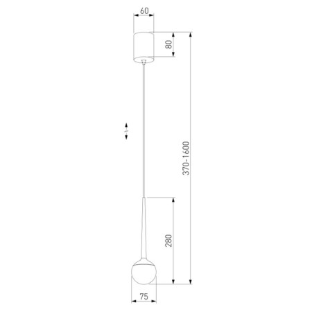Suspended accent Elektrostandard, DLS028 LED 6 W, 75x75x280 mm, IP20, white color-3
