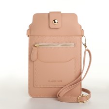 Female bag, cross-bodi, on the magnet, the color is pink