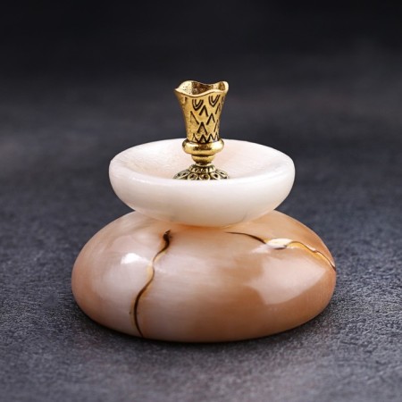Climb "Church No. 1", round with a cup, 4x5.5 cm, selenite, mix-3