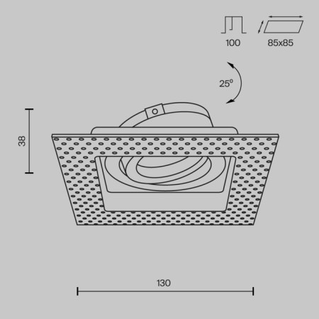 The built-in lamp Technical DL003-01-W, 1x50W, 13x13x3.8 cm, GU10, white color-8