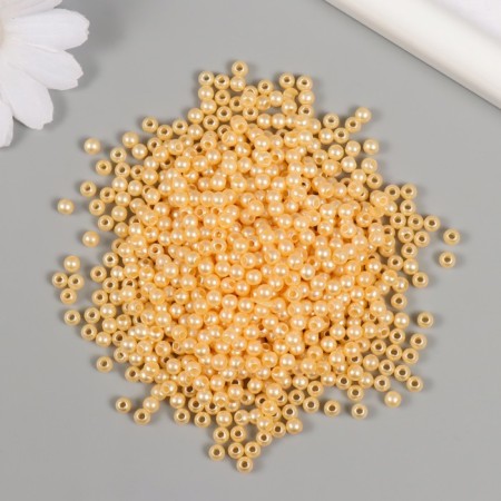 A set of beads "Pearls" d 4 mm, 250 gr, light beige