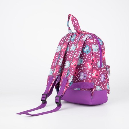 Baby backpack with zipper, external pocket, reflective strip, purple color-3