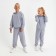 Kids (hoodies, trousers) minku color light gray melange, height 152