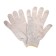 Garden gloves, x/b, knitting grade 10, 5 threads, without coating, white