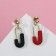 Earrings Assorted "Magnets" attraction, red-black color in gold