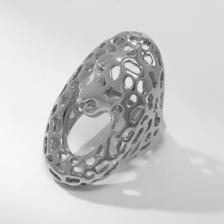 Ring Metal "Trend" cheetah, color silver, size 18-1