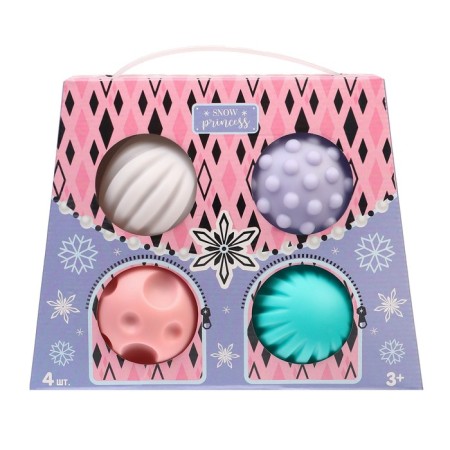 Gift set of developing balls "Cold Heart", 4 pcs., New Year's gift packaging, crumb I-11