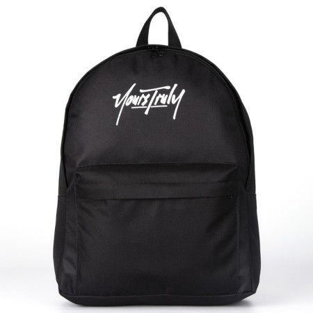 Backpack school textile nazamok, with pocket, 27x11x37, black-1