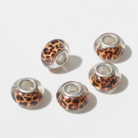 Bead "Print" cheetah, brown color-1