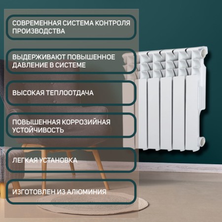 Tropic 350x80 mm radiator aluminum, 6 sections-2