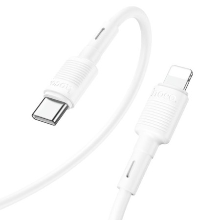 Hoco X83, Type -C cable - Lightning, 2.4 A, 1 m, data transfer, PVC, white