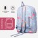 School backpack of textiles with lightning, external pocket, gray color