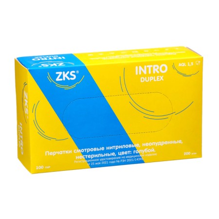 ZKS gloves nitrilum intro duplex blue 3g size l 100 pairs/un-1