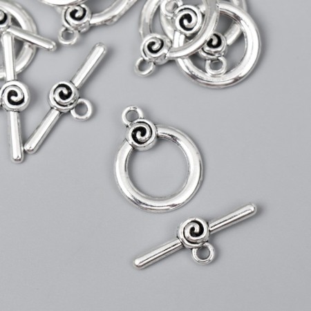 Decor Metal for the creativity of locks "Spiral" silver 2624M025 2.2x1.7 cm-1