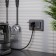 The W1172204 Double moisture protection socket, with grounding, with protective lids and curtains, graphite rifle