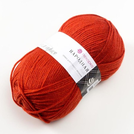 Yarn "Narodnaya" 30% wool, 70% acrylic volume 220m/100g (30-sv. Terracot)-10