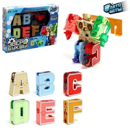 Robo-Bukva "Beasts", set 6 in 1, transformed, gathered in 1 robot