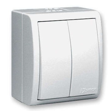 Simon 1594398-030 Aqua, OP, 10A, 2 keys, white color