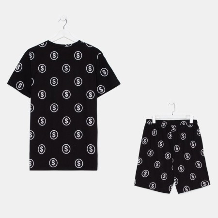 Pajama men's kaftan "money" R.54, black-9