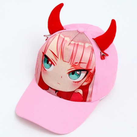 Baby cap for the girl "Devil" anime with hairpins, rr 52-54 5-7 years old-4