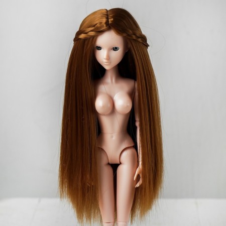Hair for dolls "straight with pigtails" Size is small, color 28-1