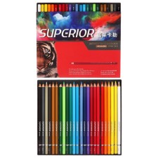 Pencils of watercolor 24 colors, in the cardboard box WCP-24