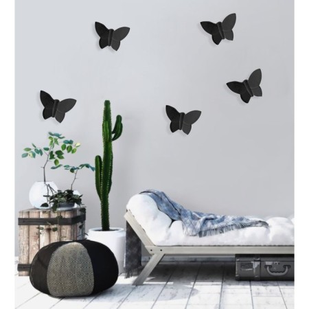 Wall -wall decor "Butterflies" 11 cm x 13 cm, black, (set 5 pcs)-1