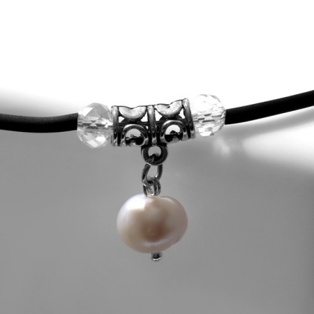 Choker "Pearl" drop on a velvet cable, 20 cm-1