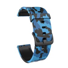 Army smart watch strap, 20 mm, silicone, blue