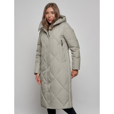 Coat insulated winter female, size 42, green color-8