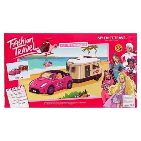 Game set "Traveler" a car with a trailer, helicopter, dolls, accessories-23
