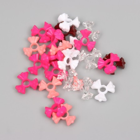 Beads for creativity plastic "Three flowers" Warm mix set 20 g 1.9x1.9x0.9 cm