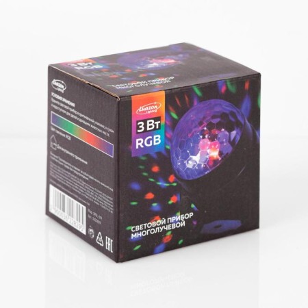 Light device "Crystal ball" 7.5 cm, remote control, glow RGB, 220 V-8